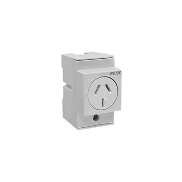 Clipsal - Max 4, Socket Outlet, DIN Mounted 20mm250 V 3 Pin 2.5 Module Double Pole