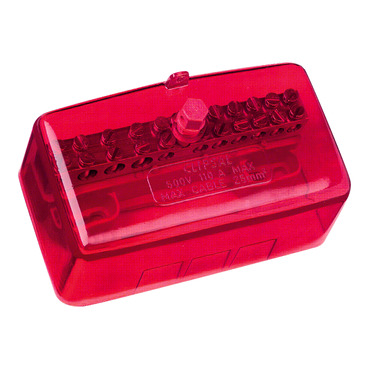 Clipsal - Max 4, Maxi Active Link, 110mm500 V 11 Hole With Cover Front Wiring Red