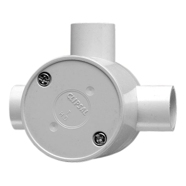 Clipsal - Cable Management, Junction Box, Standard Deep, 20mm I.D, 3 Way Entry