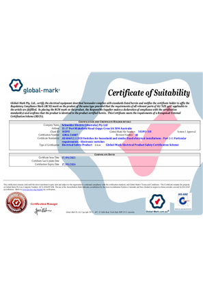 Certificate of Suitability