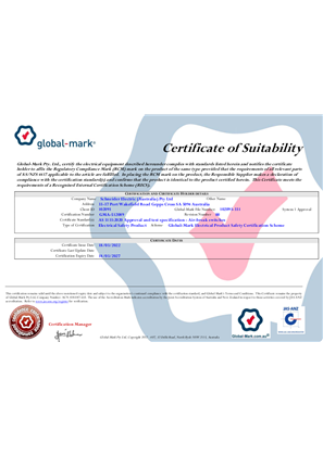 600 Series (RCM) Certificate of Suitability