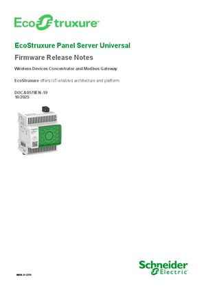 EcoStruxure Panel Server Universal - Firmware Release Notes