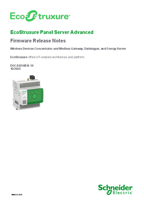 EcoStruxure Panel Server Advanced - Firmware Release Notes