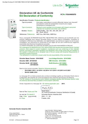 EU Declaration of Conformity Schneider Electric