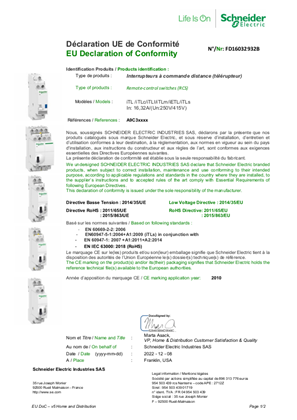 EU Declaration of Conformity Schneider Electric