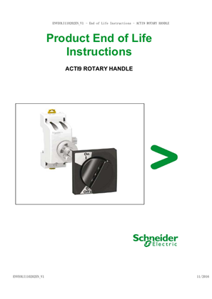 Acti9 ROTARY HANDLE - Product End of Life Instructions