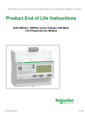 Acti 9 iEM34/35XX energy meter, Circularity Profile, End of Life Instructions