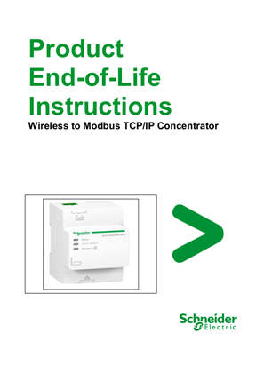 Acti 9 Wireless to Modbus TCP/IP Concentrator, Circularity Profile, End of Life Instructions