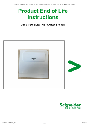 250V 16A ELEC KEYCARD SW WD