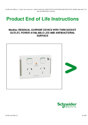 Medilec RESIDUAL CURRENT DEVICE WITH TWIN SOCKET OUTLET, POWER AVAILABLE LED AND ANTIBACTERIAL SURFACE