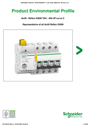 Acti9 - Reflex iC60N Ti24 - 40A 4P curve C  - Product Environmental Profile