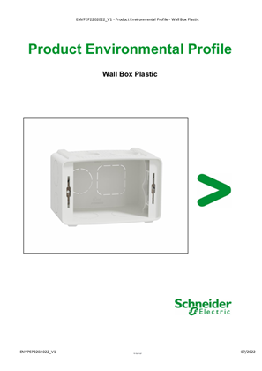 Wall Box Plastic - Product Environmental Profile