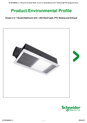 Exxact 3 in 1 Ducted Bathroom Unit - LED Panel Light, PTC Heating and Exhaust