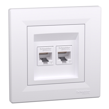 ASFORA 2xRJ45 Cat6 UTP aljzat, fehér EPH4800121
