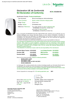 EU Declaration of Conformity - EVlink Home (EVH4)