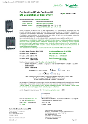 EU Declaration PB16032208D ComPact NSX400-630FNHSL