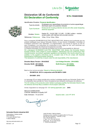 EU Declaration of Conformity Schneider Electric