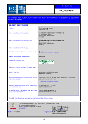 CB_Certificate_FR_710993-M1_PowerTag_A9 F63_