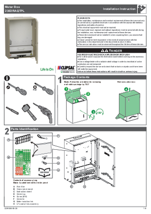 Resi MAX Meter Boxes - Meter Box 230DRAQTPL - Module switchboard with Meter Isolation link-Instruction Sheet