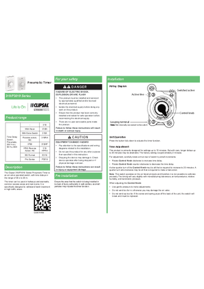 319/P3019 Pneumatic Timer Installation Instructions