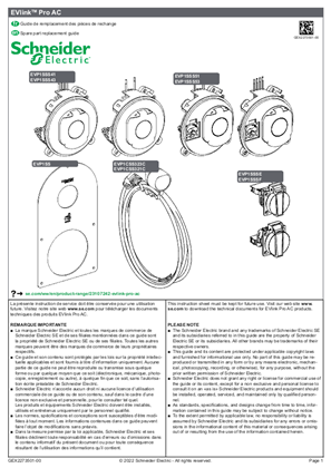 EVlink Pro AC - Spare Part Replacement Guide