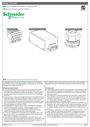 EVlink Pro AC - Spare part replacement guide for standards
