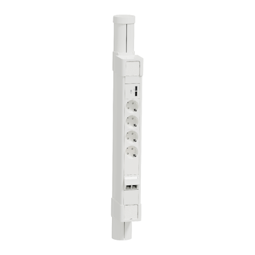 UNICA SYSTEM+ Minioszlop, egyoldalas, 0.68 m, 4x 2P+F aljzat + USB A+C töltő + 2xRJ45 Cat6 UTP aljzat INS45108