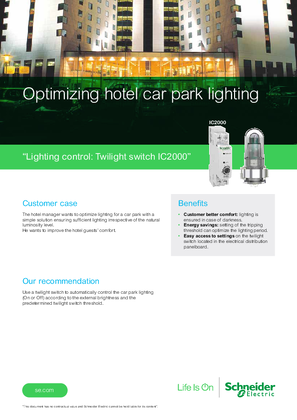 Optimizing hotel car park lighting
