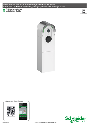 Installation Guide - EVlink Pro AC Metal floor-standing charging station with 2 charge points