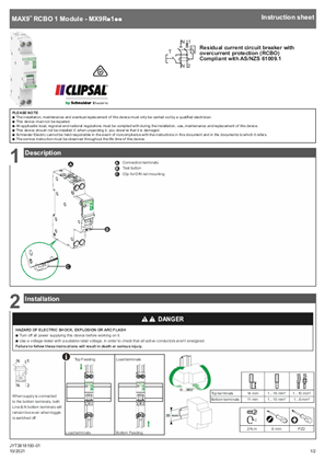 Instruction sheet - Residual current circuit breaker with overcurrent protection (RCBO) 1 Module