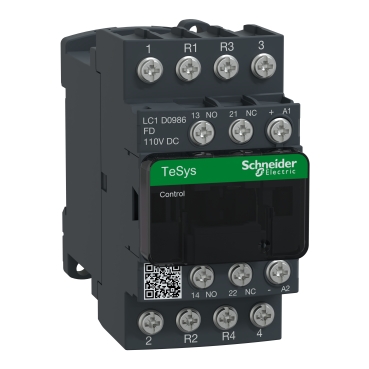 TeSys D mágneskap - 4P(2 NO + 2 NC) - AC-1 - <= 440 V 20 A - 110 V DC tekercs LC1D0986FD