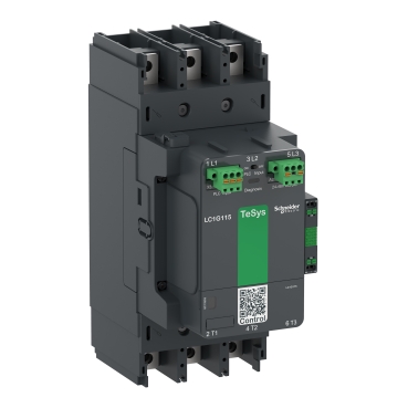 High power contactor, TeSys Giga, 3 pole (3NO), AC-3 <=440V 185A, advanced version, 24…48V wide band AC/DC coil LC1G185BEEA