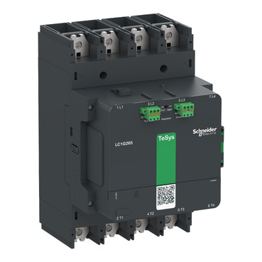 High power contactor, TeSys Giga, 4 pole (4NO), AC-1 <=440V 440A, advanced version, 48…130V wide band AC/DC coil LC1G3304EHEA