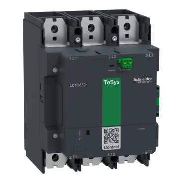 High power contactor, TeSys Giga 630, 4 pole (4NO), AC-1 <=440V 1050A, standard version, 48…130V wide band AC/DC coil LC1G630EHEN