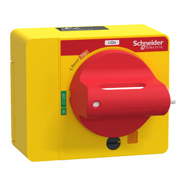 direct rotary handle, ComPacT NSXm, red handle on yellow front, IP40 LV426931T