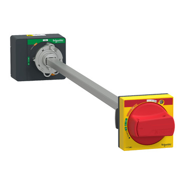 extended rotary handle, ComPacT NSXm, red handle on yellow front, shaft length 200 to 600 mm, IP54 LV426933T