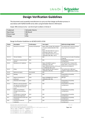 MD Empty Enclosure - PZC-1226 - Design Verification Guidelines to AS/NZS 61439.1:2016