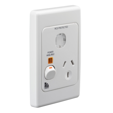 Medilec, Single Switch Socket Outlet, 250V, 10A, Vertical