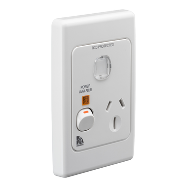 Medilec, Single Switch Socket Outlet, 250V, 15A, Vertical