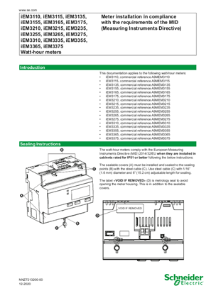 iEM3100 / iEM3200 / iEM3300 series_MID Sealing Instructions - Instruction sheet