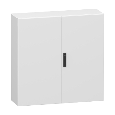 Kétajtós Tele fém ajtóval, Spacial CRN, szerelőlap nélkül, 1000x1000x300mm, IP55, IK10, RAL7035 NSYCRN1010300D