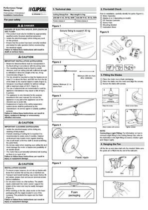 Installation instructions and performance range for sweep fans - NVE6582100
