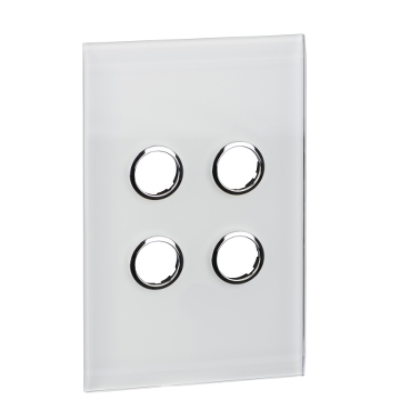 C-Bus Control And Management System, Glass Fascia, 4 Gang, Saturn Series, Rectangular