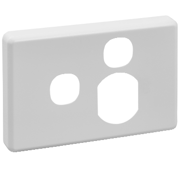 Classic C2000 Series, Socket Outlet Cover Plate, Horizontal Mount, Metal Finish