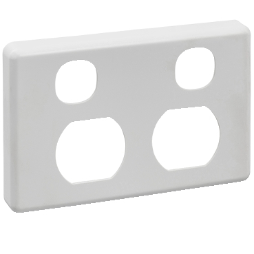 Classic C2000 Series, Socket Outlet Cover Plate, Vertical Mount, For Twin Vertical Switched Socket