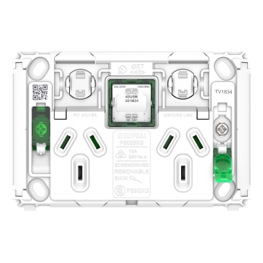 Pro Series, Twin Power Point Grid, Horizontal Mount,1Ex20A, 10A, 250V