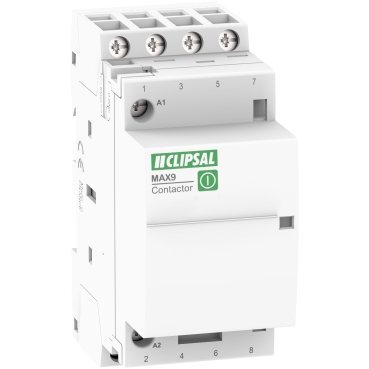 MAX9, Contactor, 4 NO, 25A, Ue=415VAC, Uc=240VAC, 2 Modules