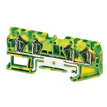 Rugós egyszintes földelőkapocs 2x2 csatlakozás 6,2 mm 4 mm2 zöld-sárga NSYTRR44PE