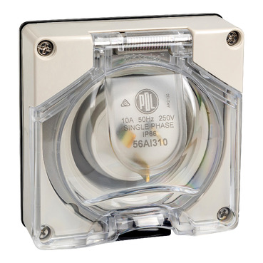 56 Series, Appliance Inlet, 10A 250V 1-Phase 3-Flat Pin IP66