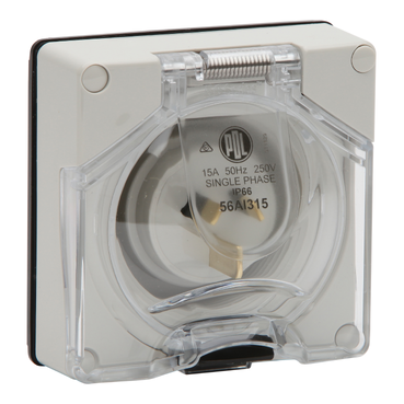56 Series, Appliance Inlet, 15A 250V 1-Phase 3-Flat Pin IP66